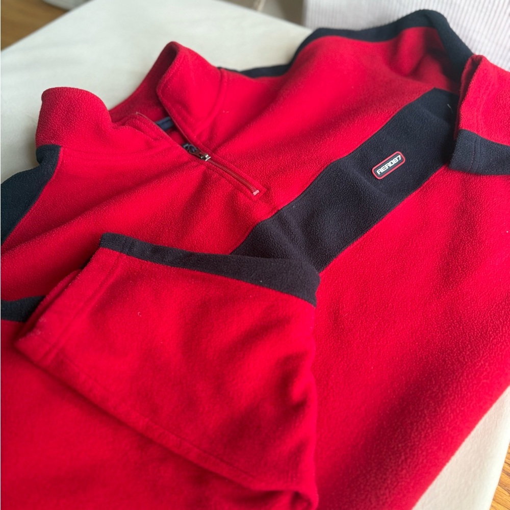 Aero87 Red and Black Fleece Pullover